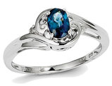 2/5 Carat (ctw) Natural Sapphire Ring in Sterling Silver